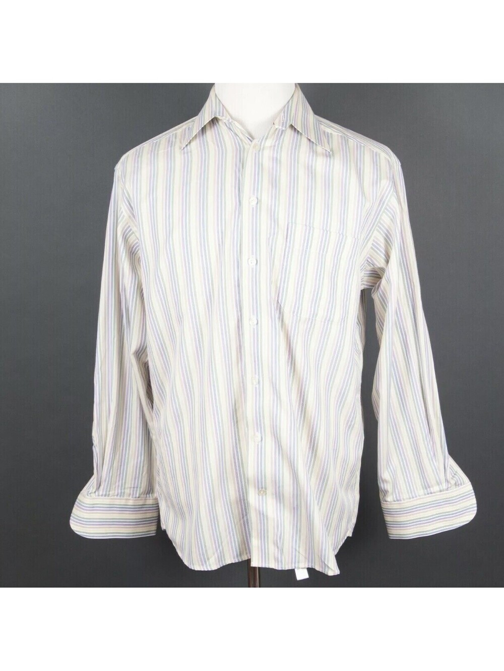Eton Ganghester 1928 Pastel Striped Dress Shirt 15.5 (EUR 39)